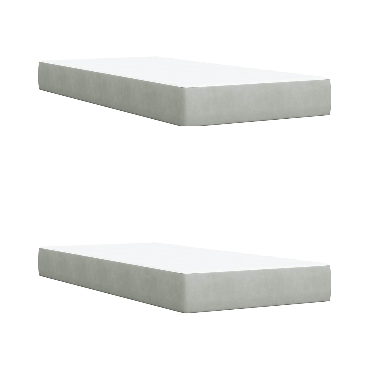 Letto Box Spring LED con Materasso Grigio Chiaro 200 x 200 cm | homemem39
