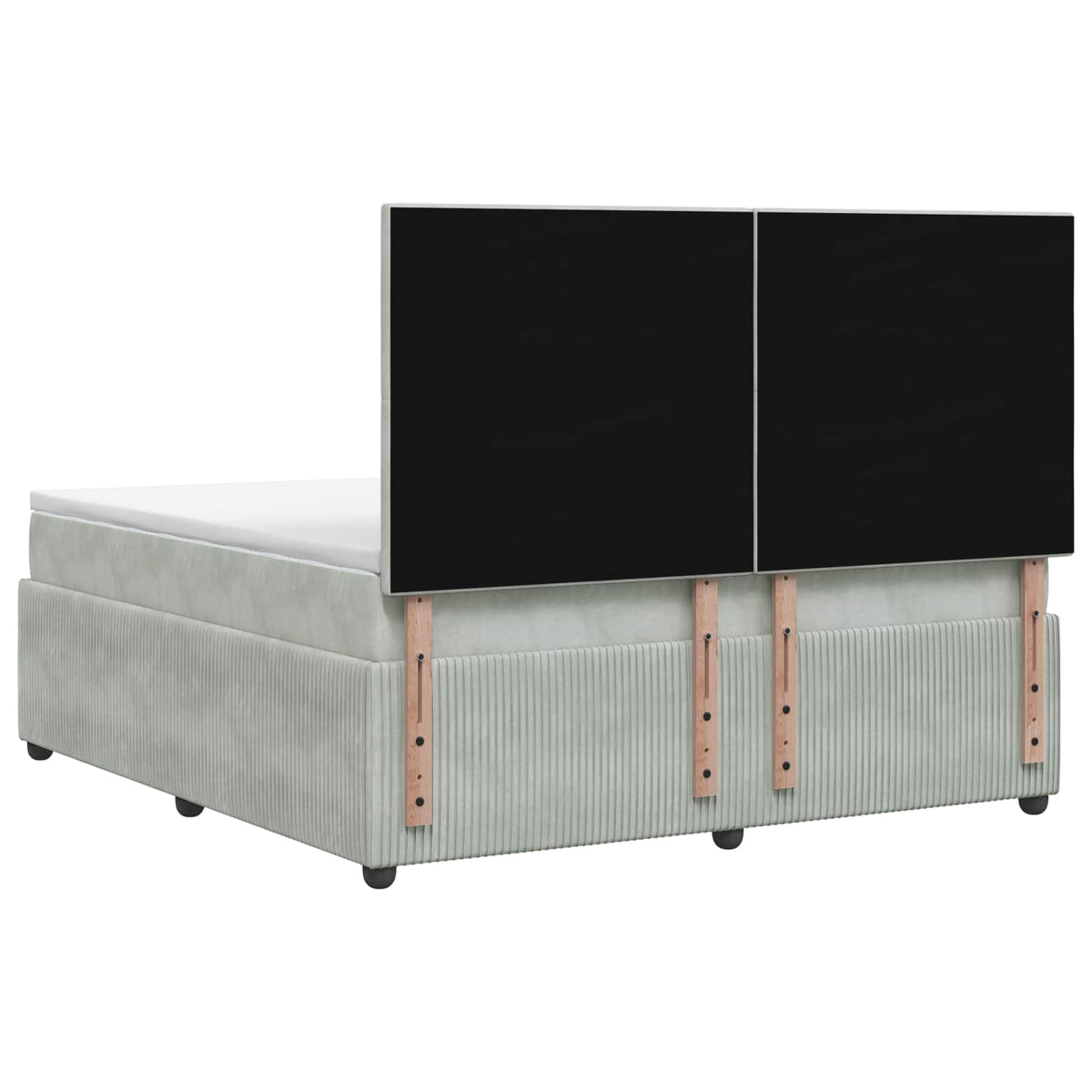 Letto Box Spring LED con Materasso Grigio Chiaro 200 x 200 cm | homemem39