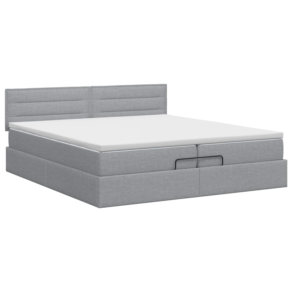 Letto ottomano con materasso Grigio Chiaro 200 x 200 cm Tessuto | homemem39