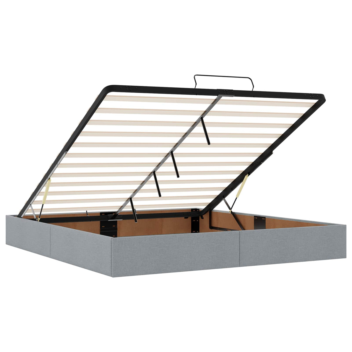 Letto ottomano con materasso Grigio Chiaro 200 x 200 cm Tessuto | homemem39