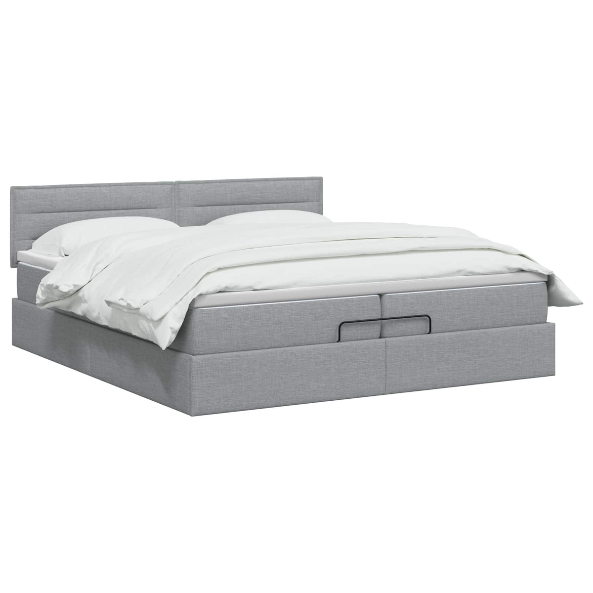 Letto ottomano con materasso Grigio Chiaro 200 x 200 cm Tessuto | homemem39