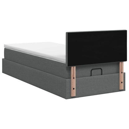 Letto ottomano con materasso Grigio Scuro 90 x 200 cm Tessuto | homemem39