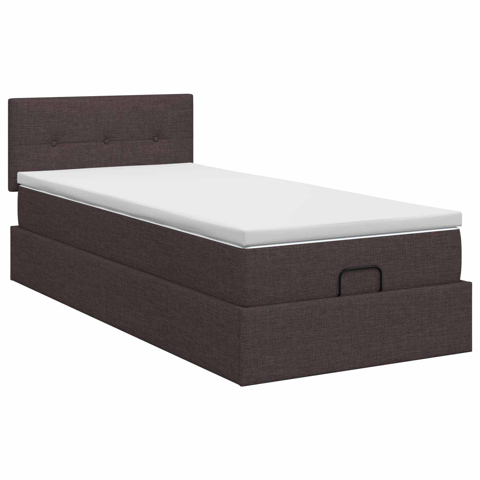 Letto ottomano con materasso Marrone Scuro 100 x 200 cm Tessuto | homemem39