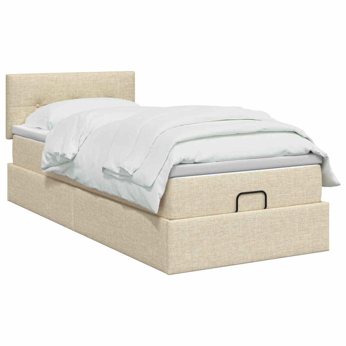 Letto ottomano con materasso Crema 100 x 200 cm Tessuto | homemem39