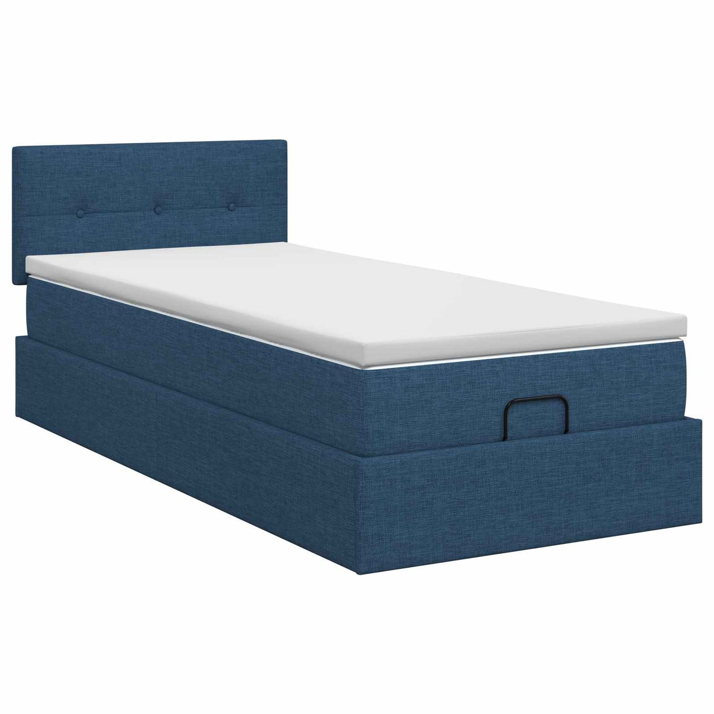 Letto ottomano con materasso Blu 100 x 200 cm Tessuto | homemem39