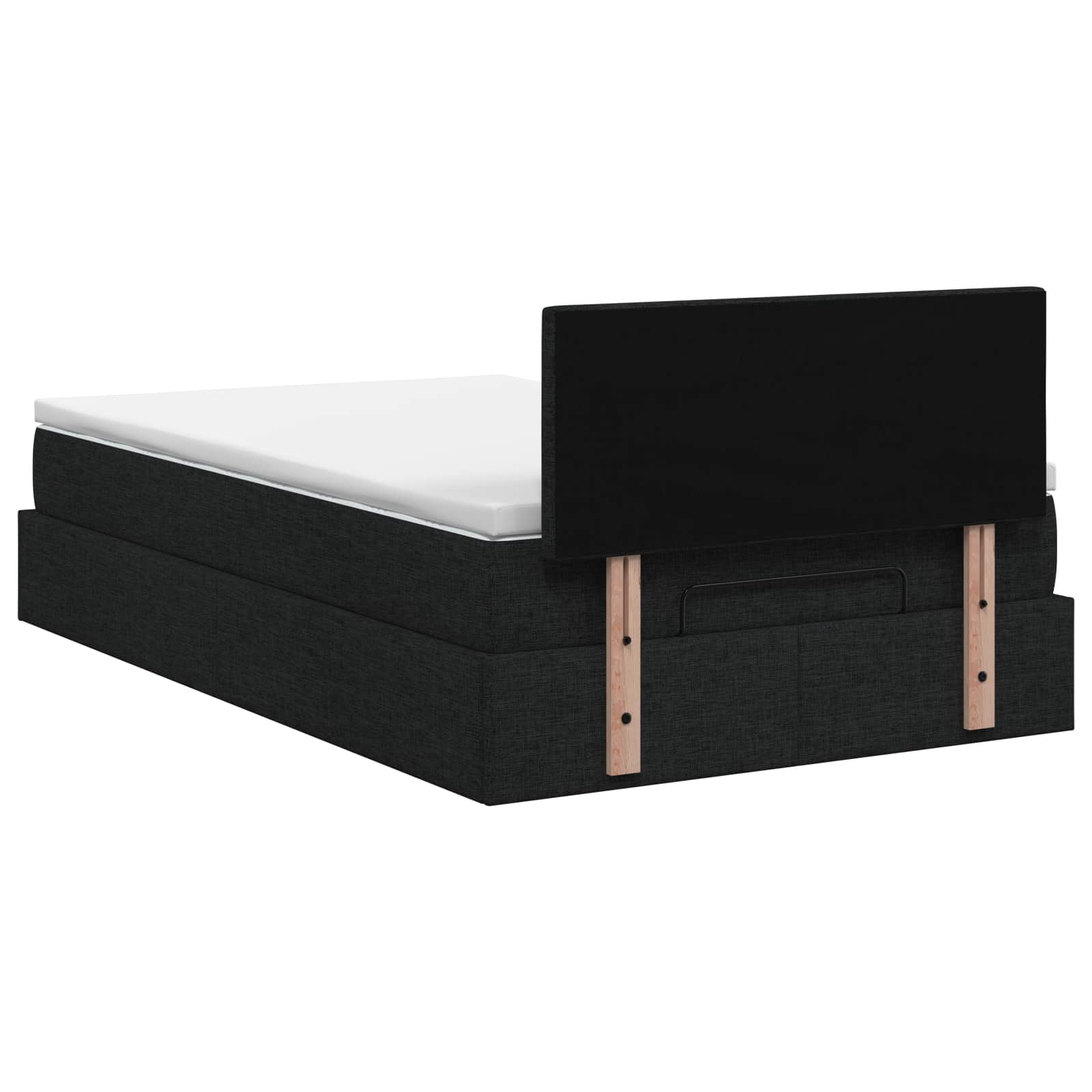 Letto ottomano con materasso Nero 120 x 190 cm Tessuto | homemem39