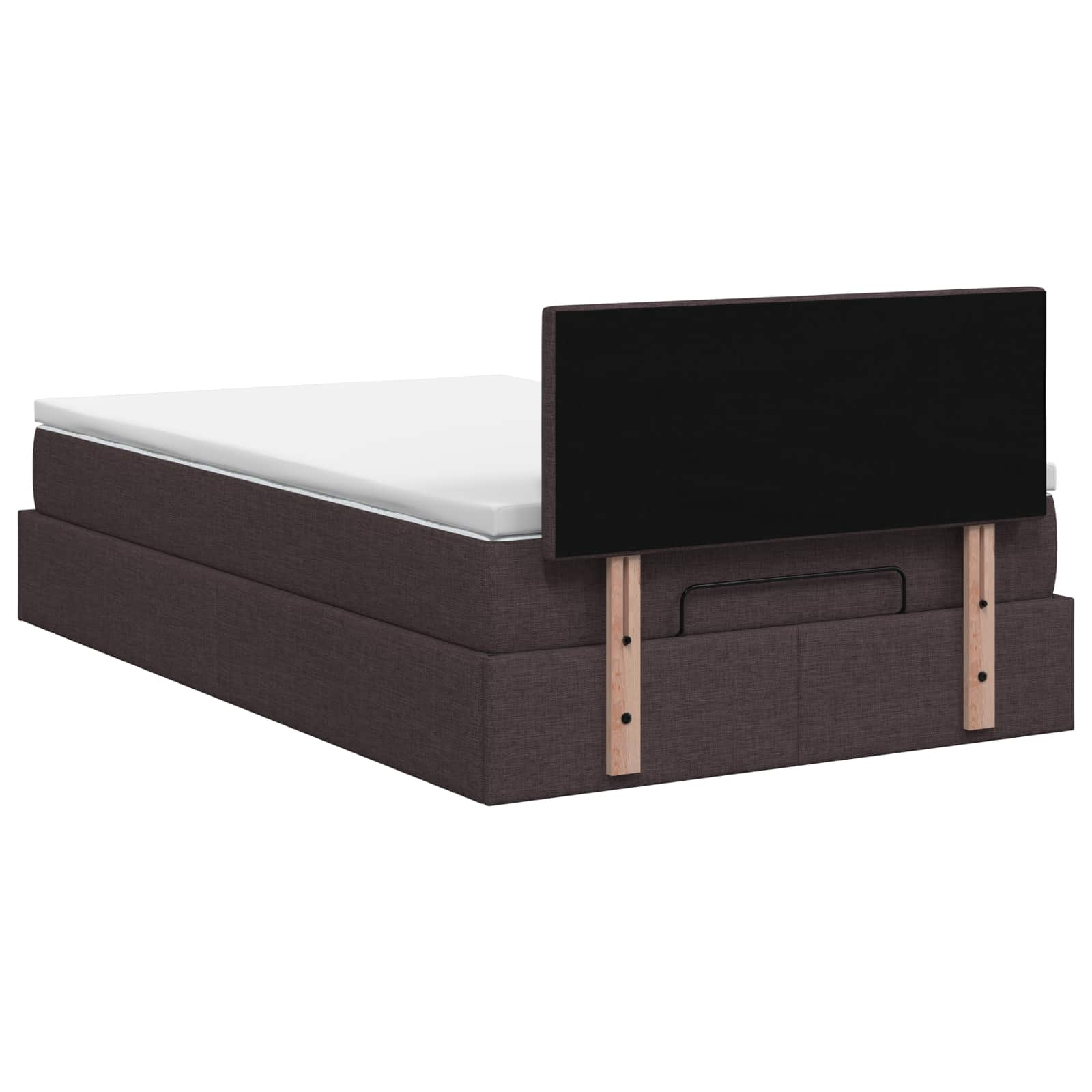 Letto ottomano con materasso Marrone Scuro 120 x 190 cm Tessuto | homemem39