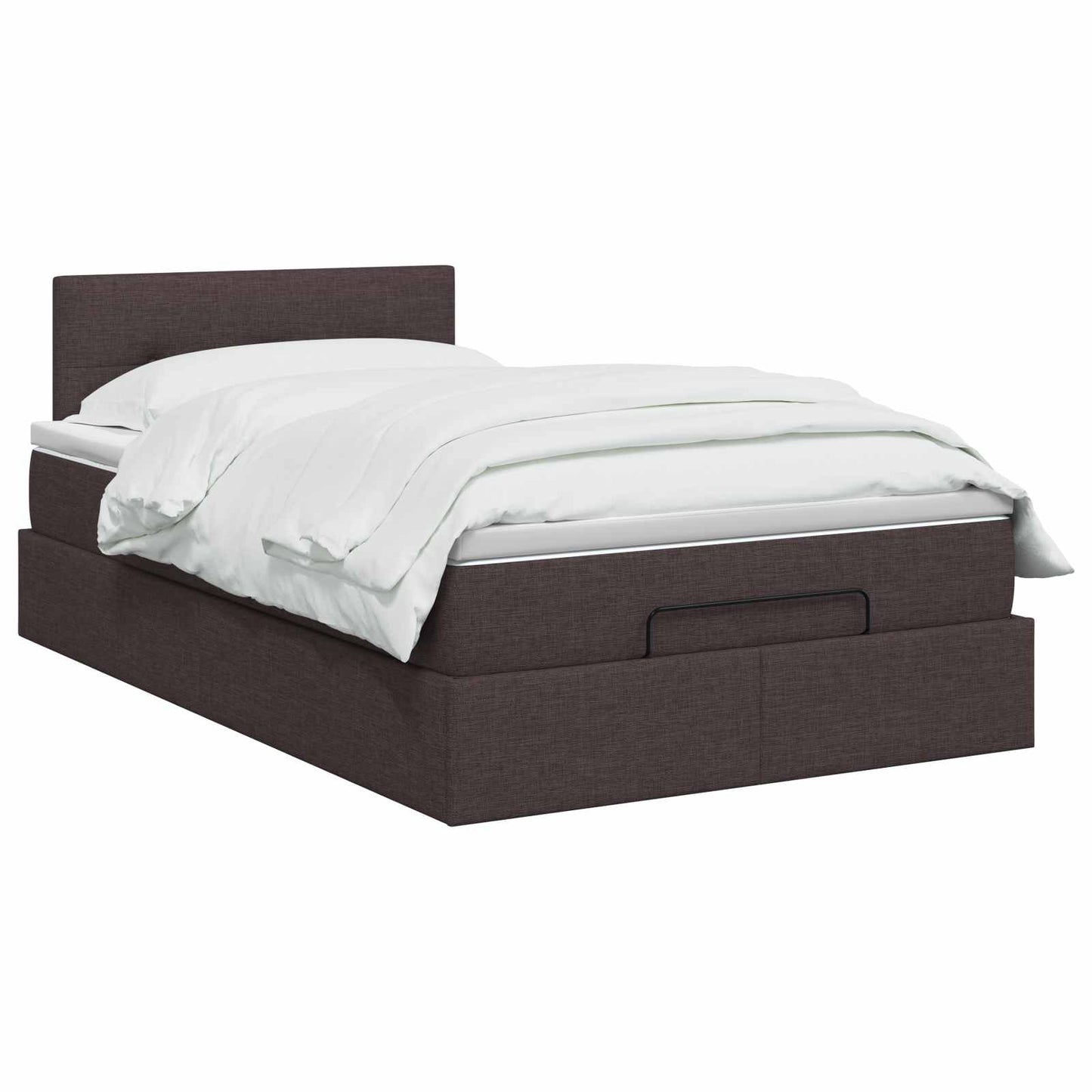 Letto ottomano con materasso Marrone Scuro 120 x 190 cm Tessuto | homemem39
