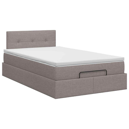 Letto ottomano con materasso Tortora 120 x 190 cm Tessuto | homemem39