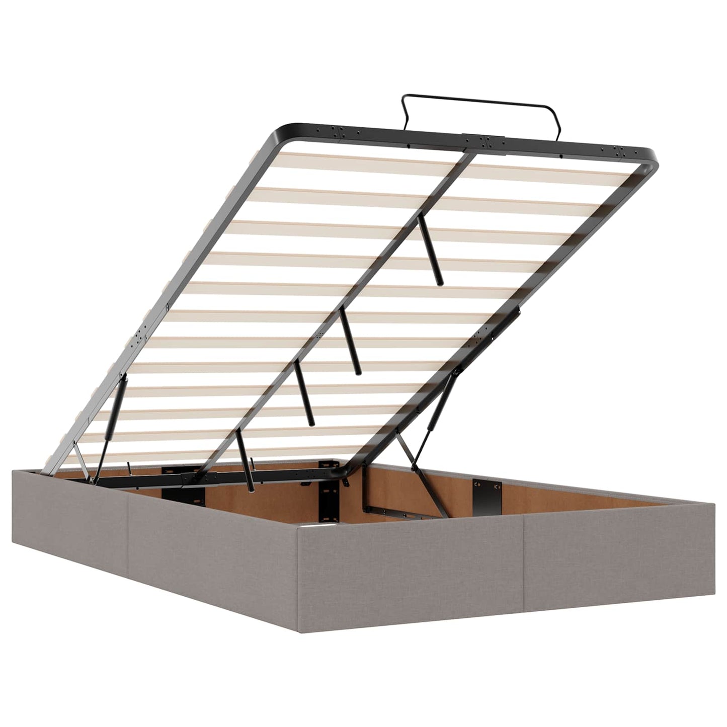 Letto ottomano con materasso Tortora 120 x 190 cm Tessuto | homemem39