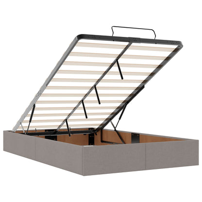 Letto ottomano con materasso Tortora 120 x 190 cm Tessuto | homemem39