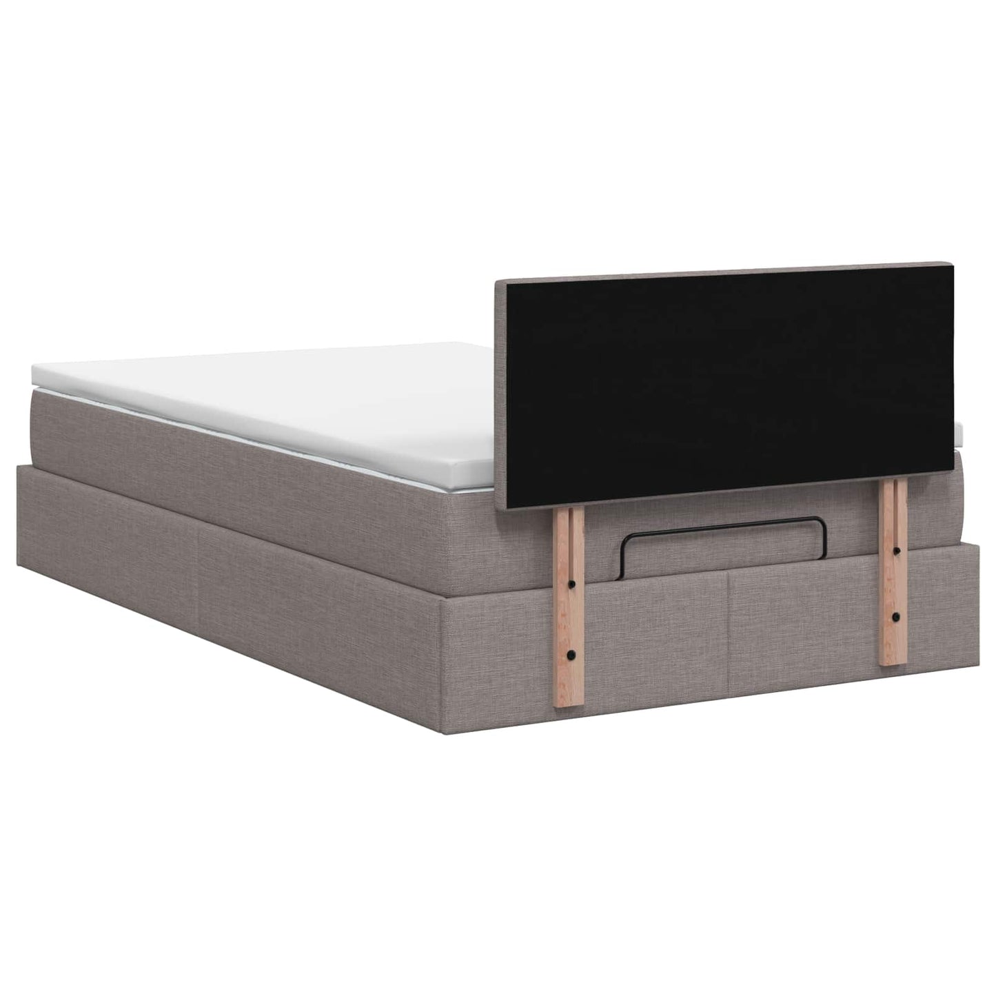 Letto ottomano con materasso Tortora 120 x 190 cm Tessuto | homemem39
