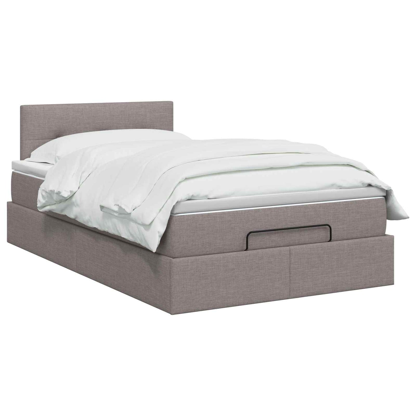 Letto ottomano con materasso Tortora 120 x 190 cm Tessuto | homemem39