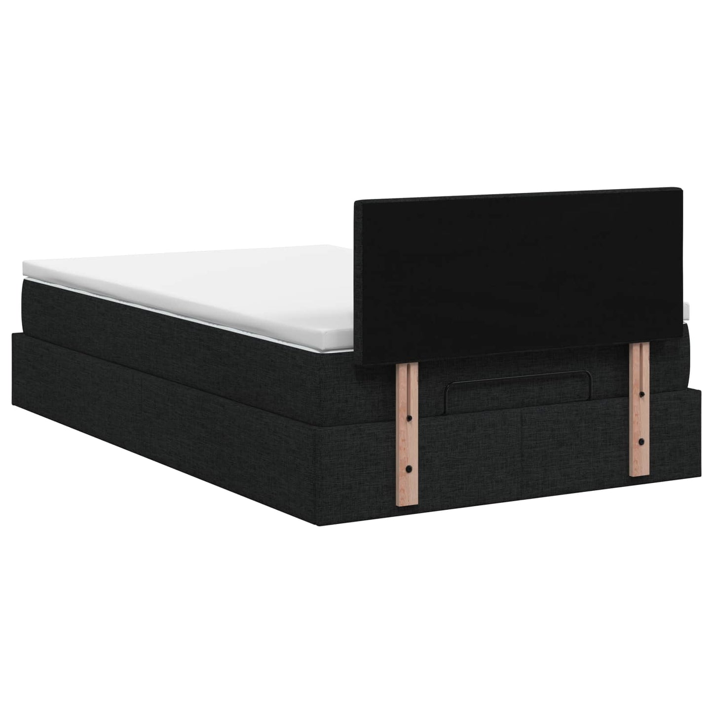 Letto ottomano con materasso Nero 120 x 200 cm Tessuto | homemem39