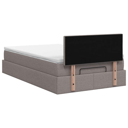 Letto ottomano con materasso Tortora 120 x 200 cm Tessuto | homemem39