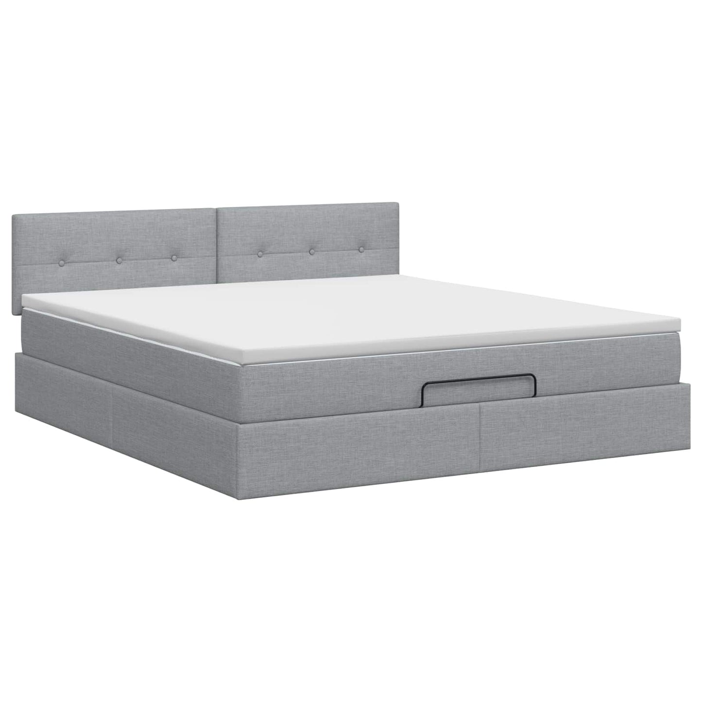 Letto ottomano con materasso Grigio Chiaro 140 x 190 cm Tessuto | homemem39