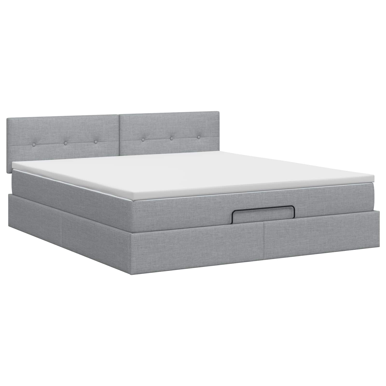 Letto ottomano con materasso Grigio Chiaro 140 x 190 cm Tessuto | homemem39