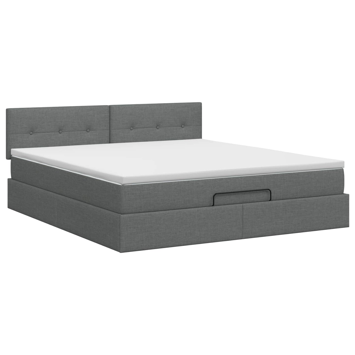 Letto ottomano con materasso Grigio Scuro 140 x 200 cm Tessuto