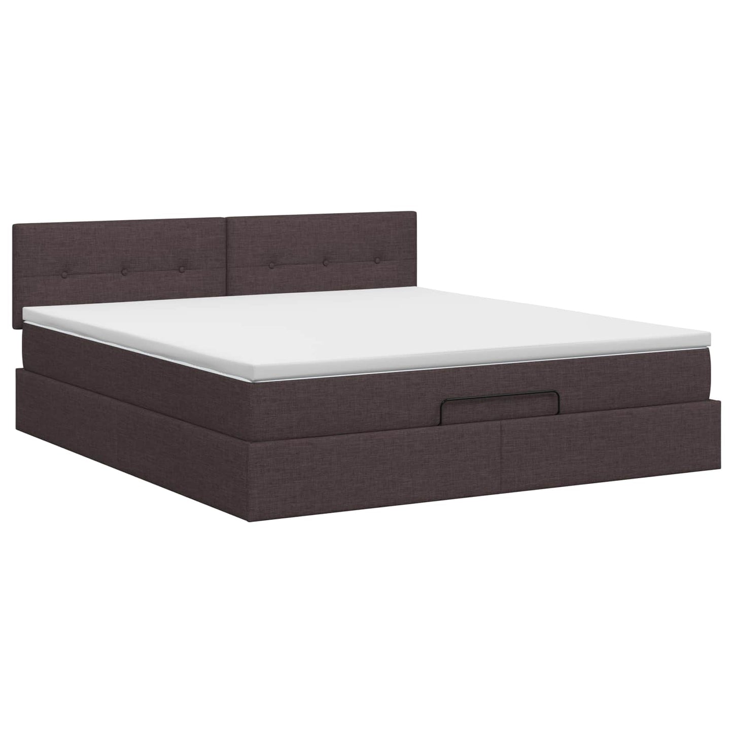Letto ottomano con materasso Marrone Scuro 140 x 200 cm Tessuto | homemem39