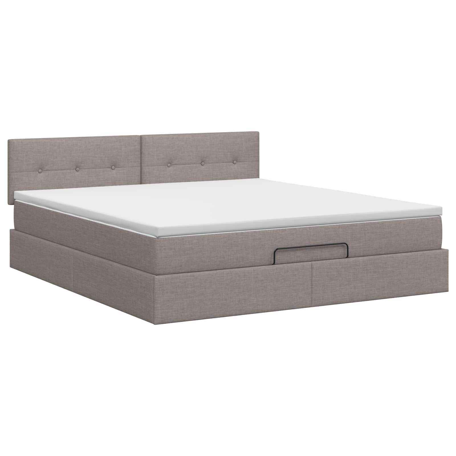 Letto ottomano con materasso Tortora 140 x 200 cm Tessuto | homemem39