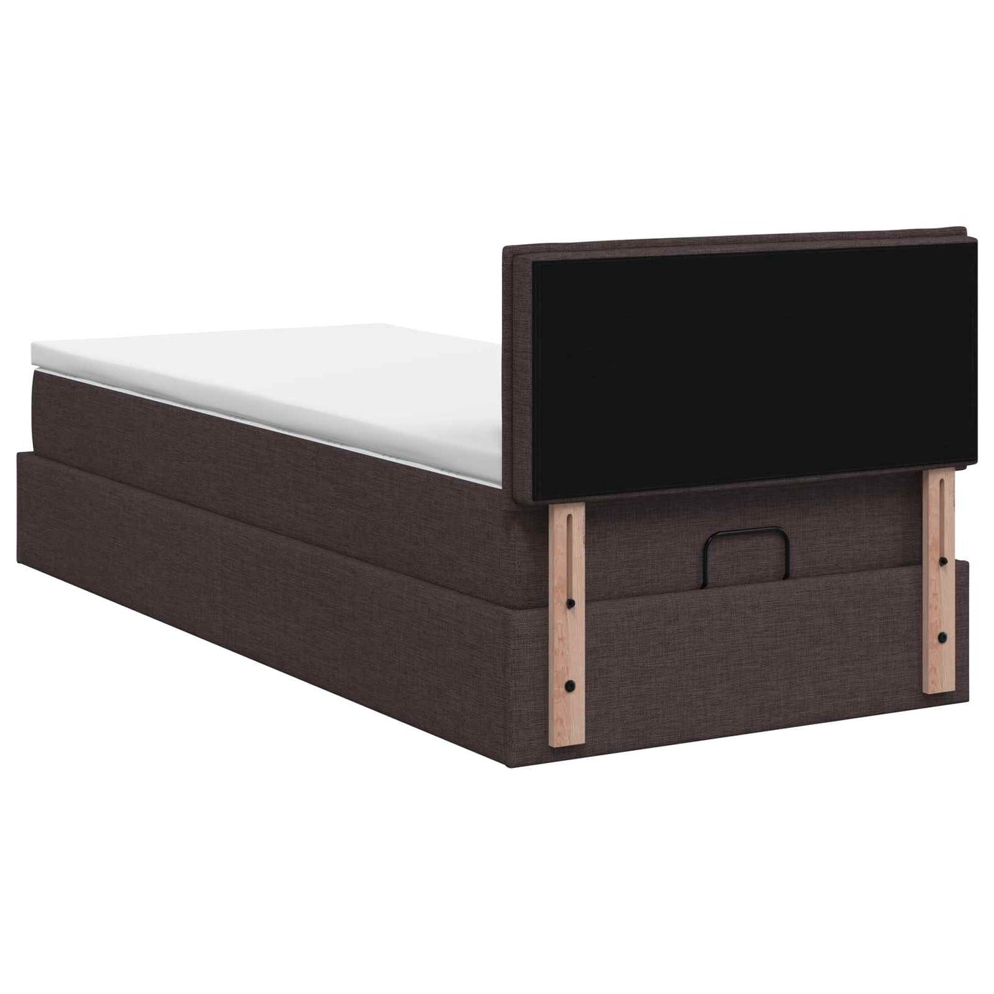 Letto ottomano con materasso Marrone Scuro 80 x 200 cm Tessuto