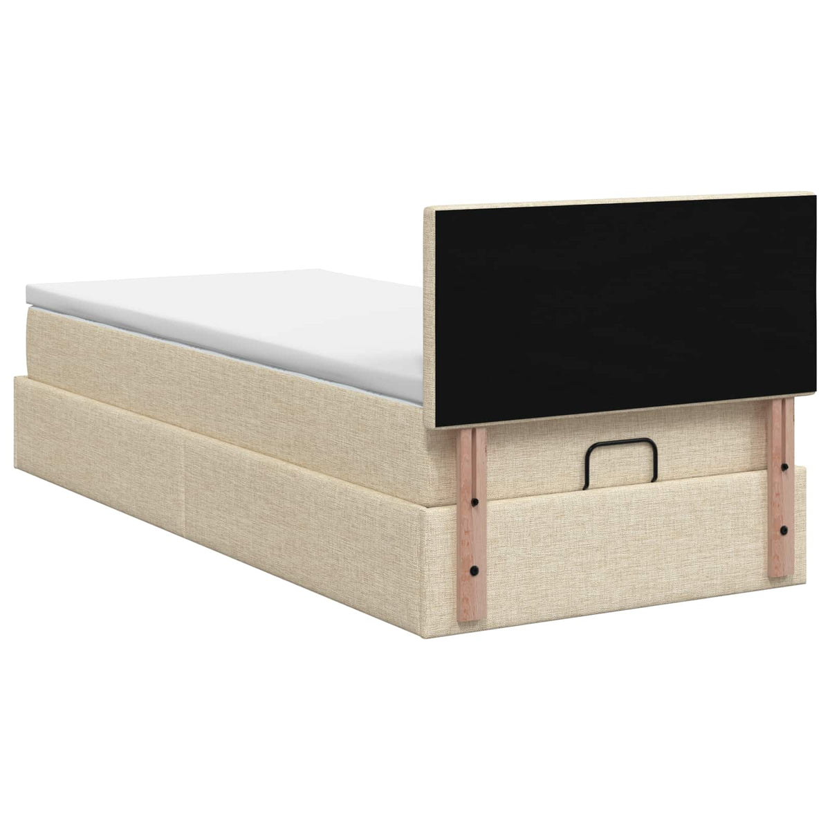 Letto ottomano con materasso Crema 90 x 190 cm Tessuto | homemem39