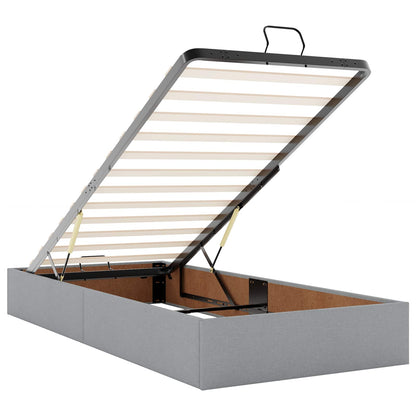 Letto ottomano con materasso Grigio Chiaro 100 x 200 cm Tessuto | homemem39