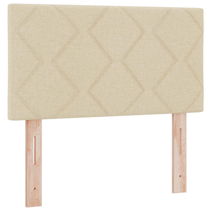 Letto ottomano con materasso Crema 120 x 190 cm Tessuto