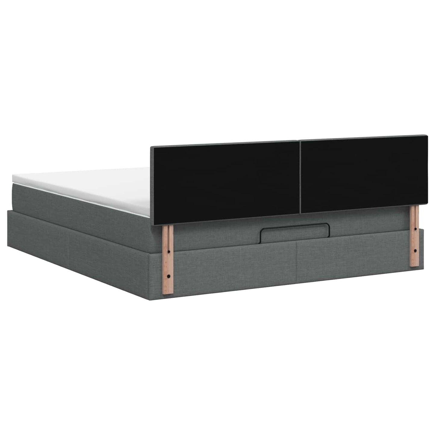 Letto ottomano con materasso Grigio Scuro 160 x 200 cm Tessuto | homemem39