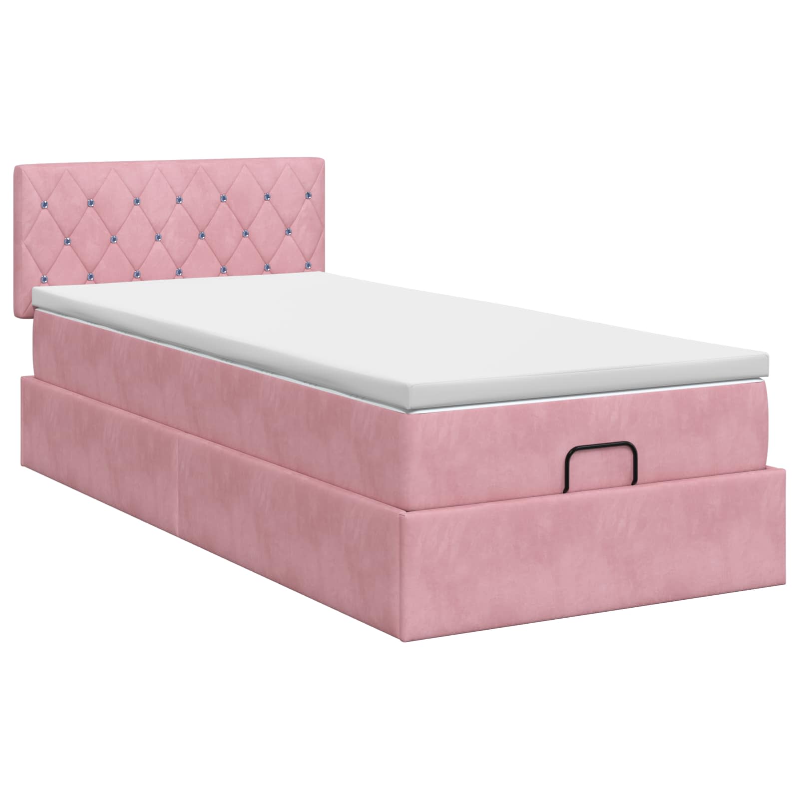 Letto ottomano con materasso Rosa 80 x 200 cm Velluto | homemem39
