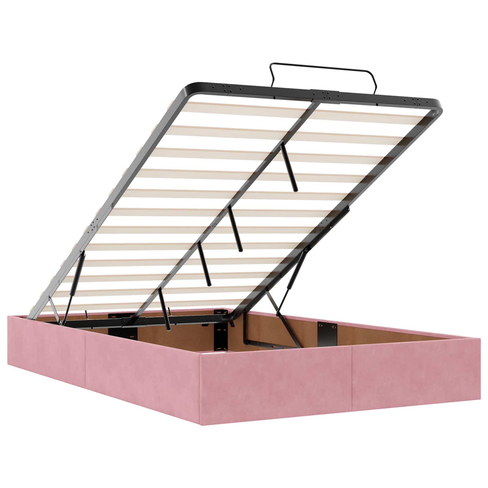 Letto ottomano con materasso Rosa 120 x 200 cm Velluto | homemem39