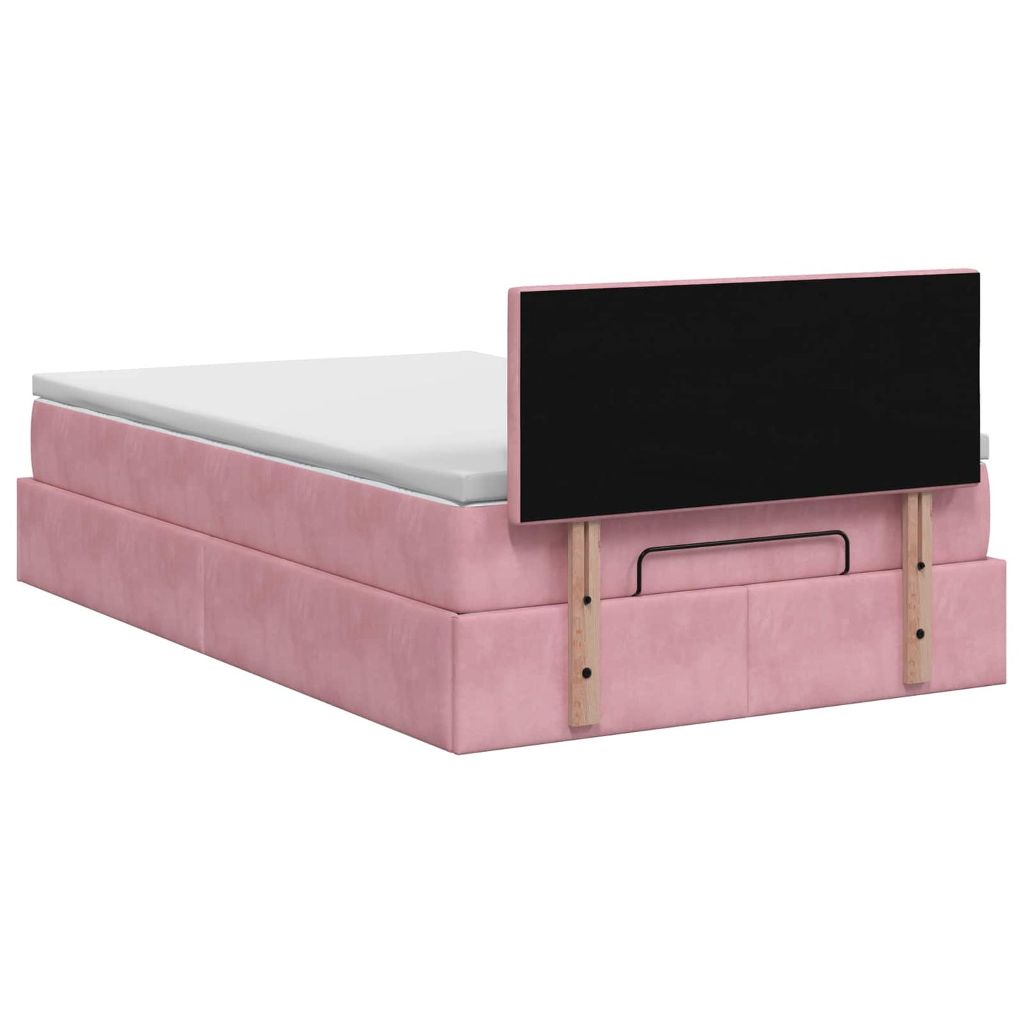 Letto ottomano con materasso Rosa 120 x 200 cm Velluto | homemem39