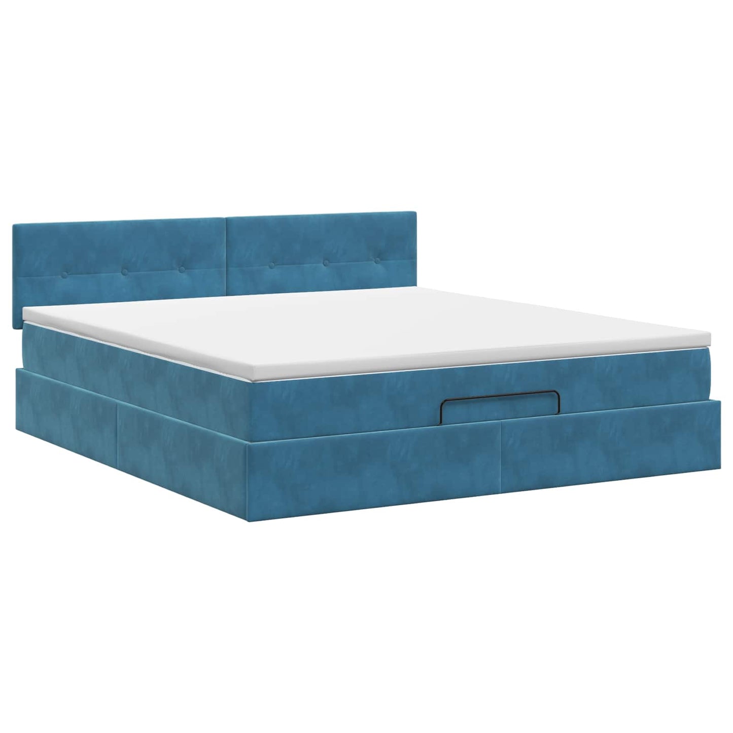 Letto ottomano con materasso Blu Scuro 180 x 200 cm Velluto | homemem39