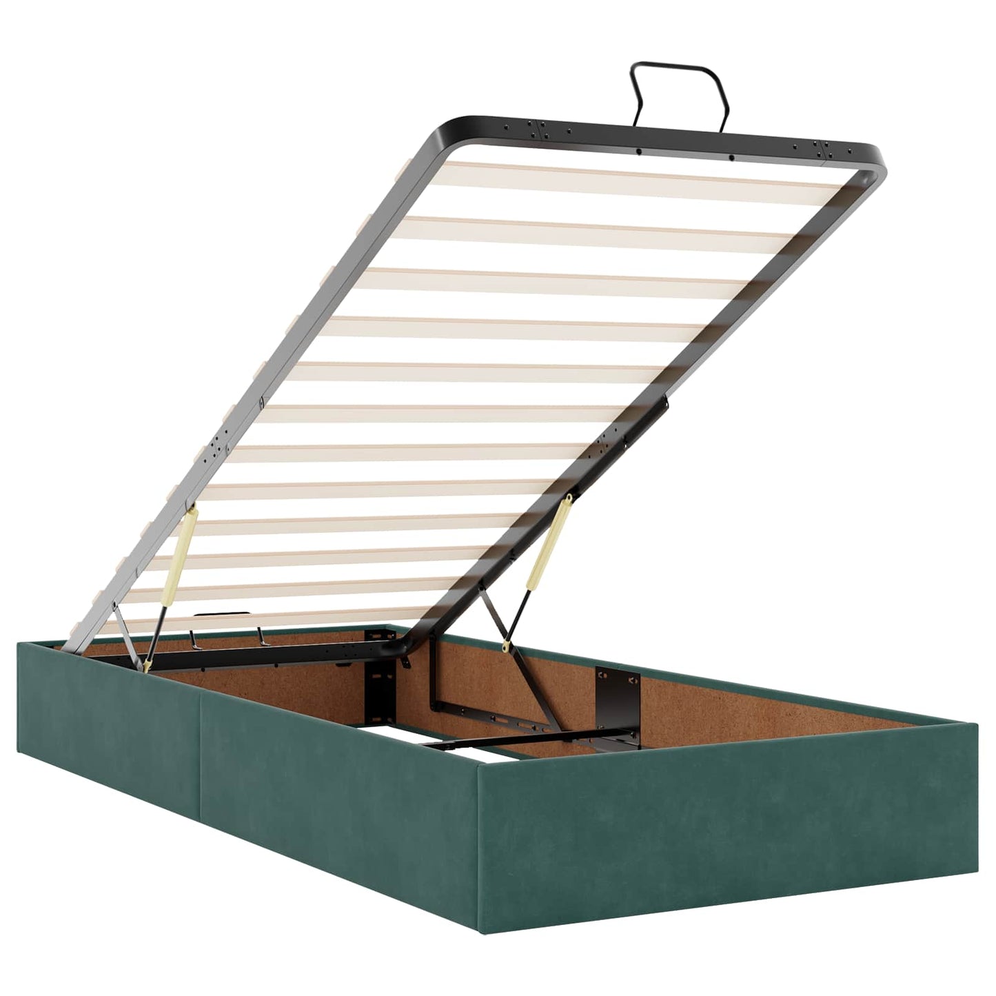 Letto ottomano con materasso Verde Scuro 80 x 200 cm Velluto | homemem39