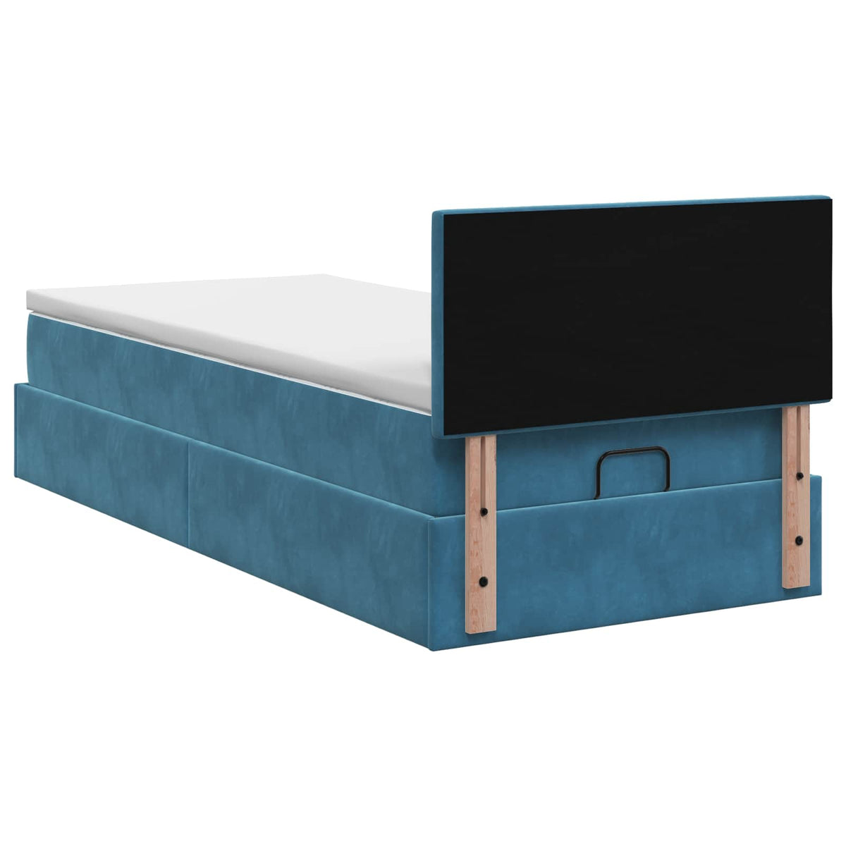Letto ottomano con materasso Blu Scuro 90 x 190 cm Velluto | homemem39