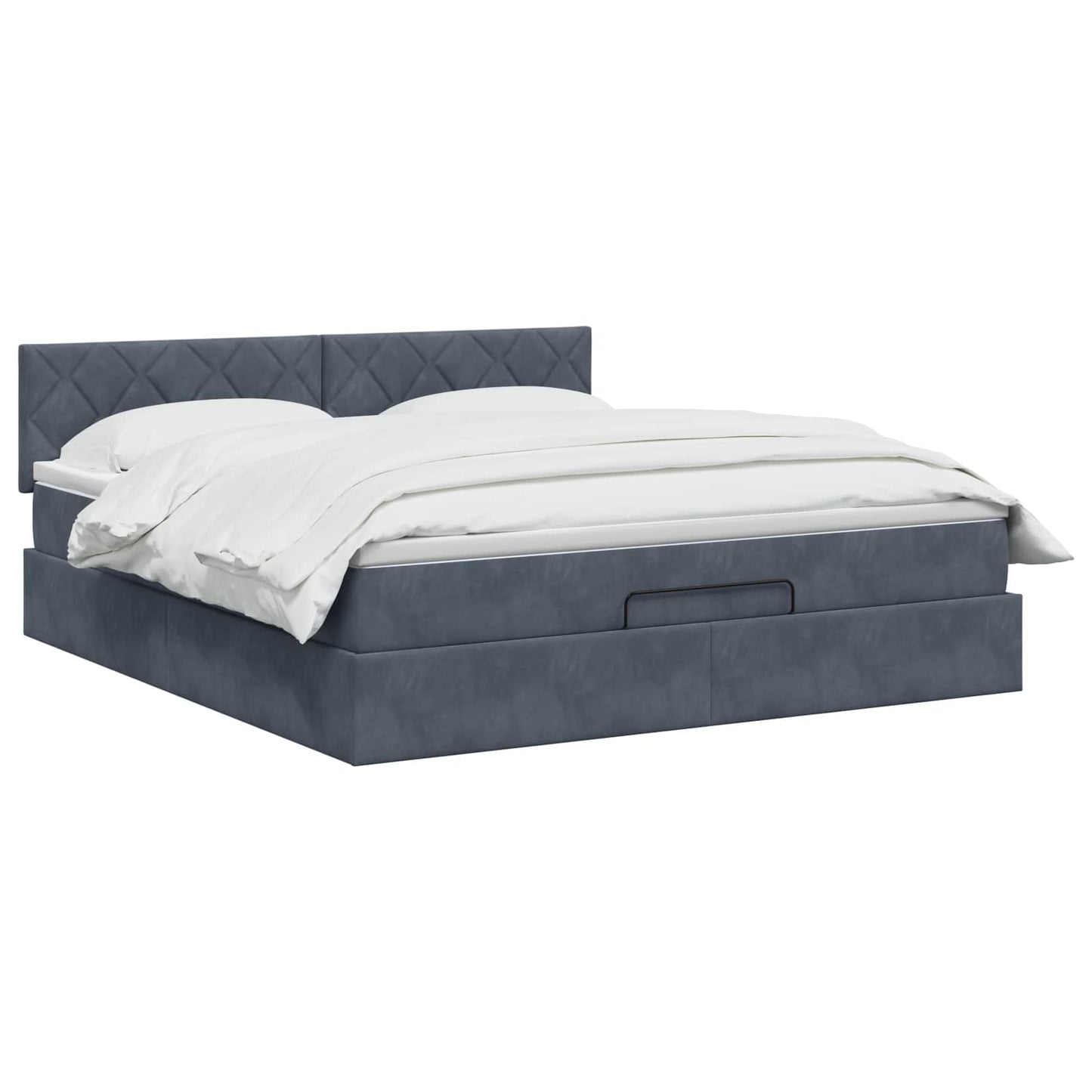Letto ottomano con materasso Grigio Scuro 140 x 200 cm Velluto | homemem39
