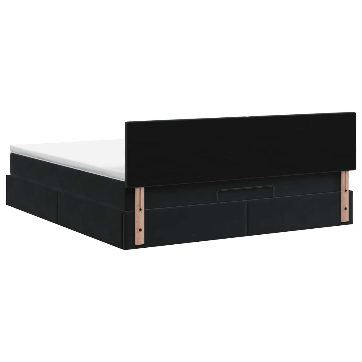 Letto ottomano con materasso Nero 180 x 200 cm Velluto | homemem39