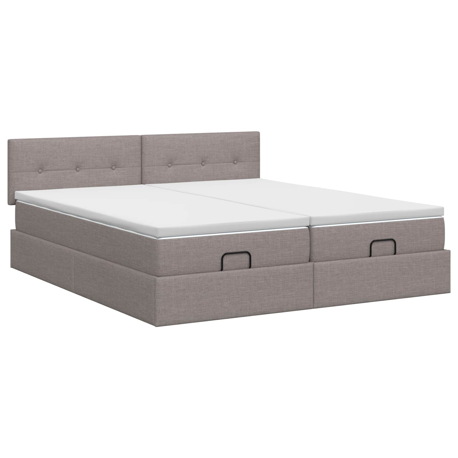 Letto ottomano con materasso con testiera 2 pz Tortora Tessuto | homemem39