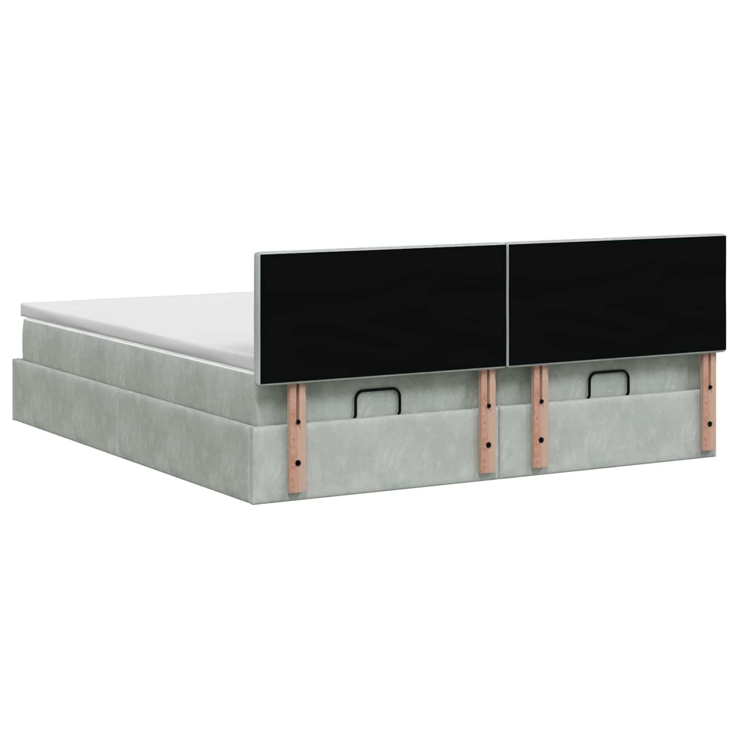 Letto ottomano con materasso 2 pz Grigio Chiaro Velluto