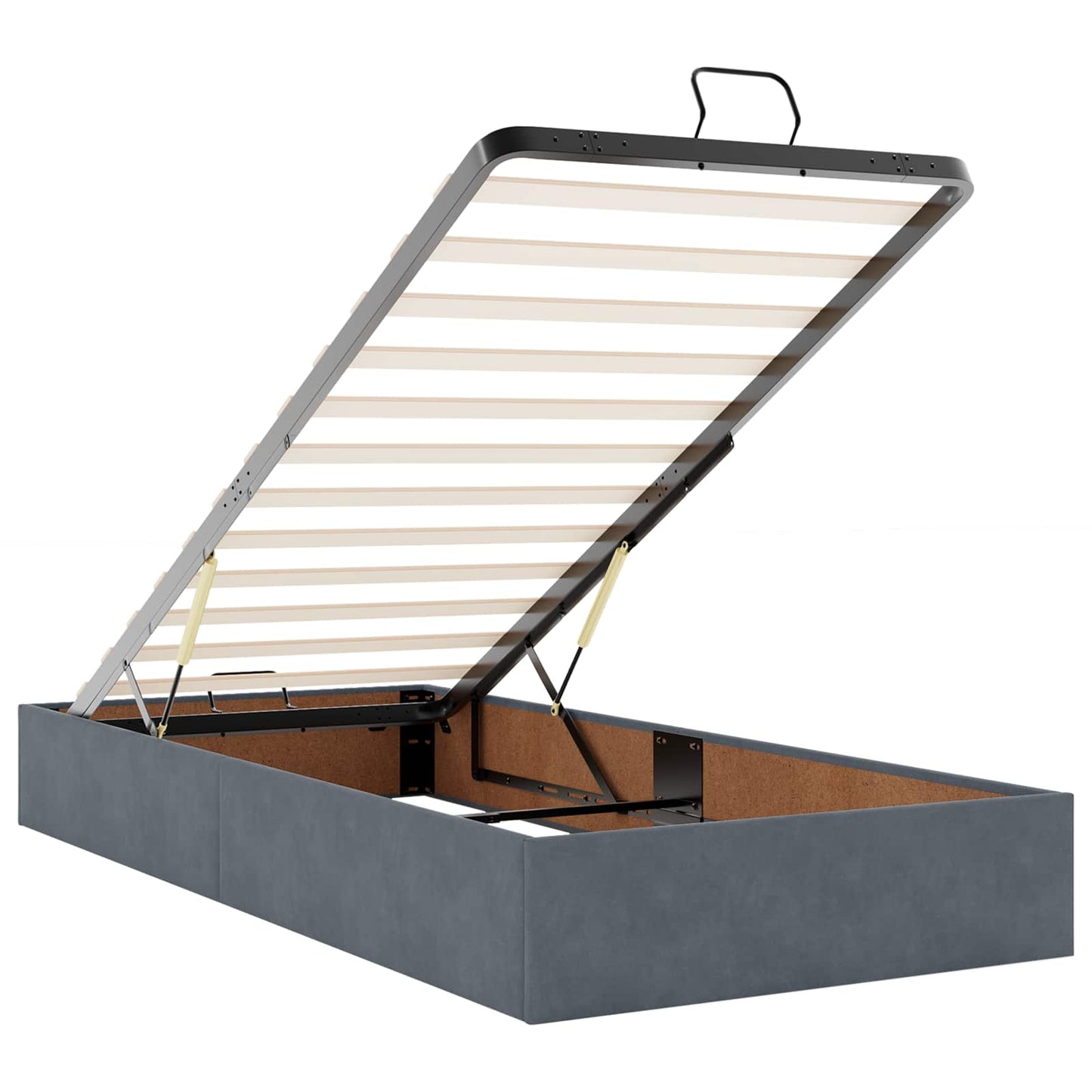 Letto ottomano con materasso 2 pz Grigio Scuro Velluto