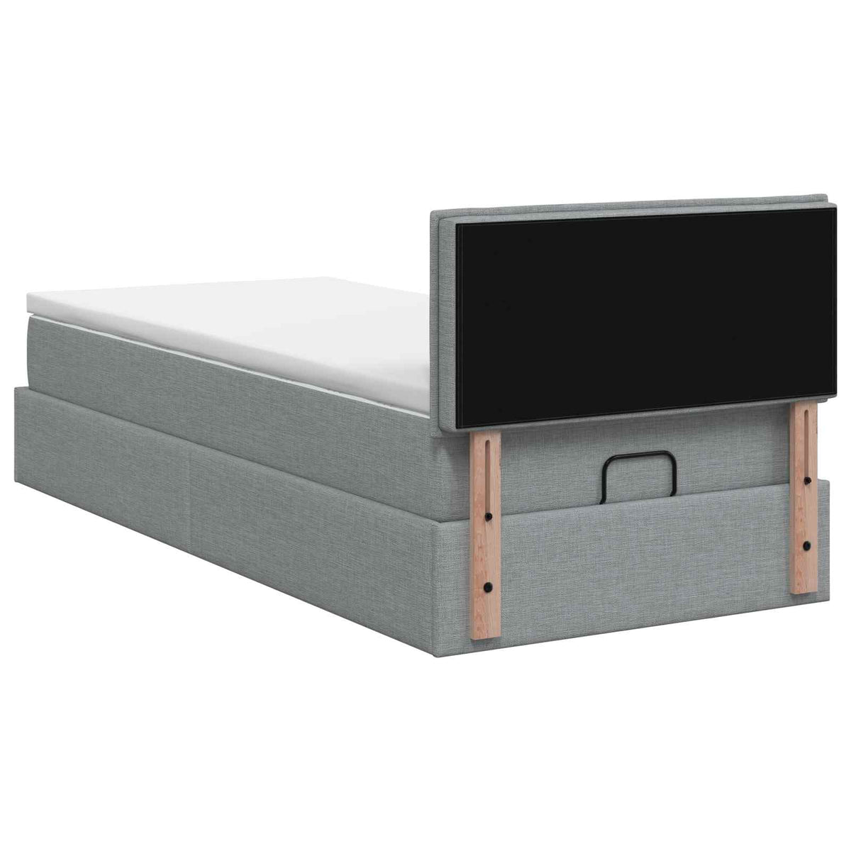 Letto Ottomano con Materasso e LED Grigio Chiaro 90 x 200 cm | homemem39