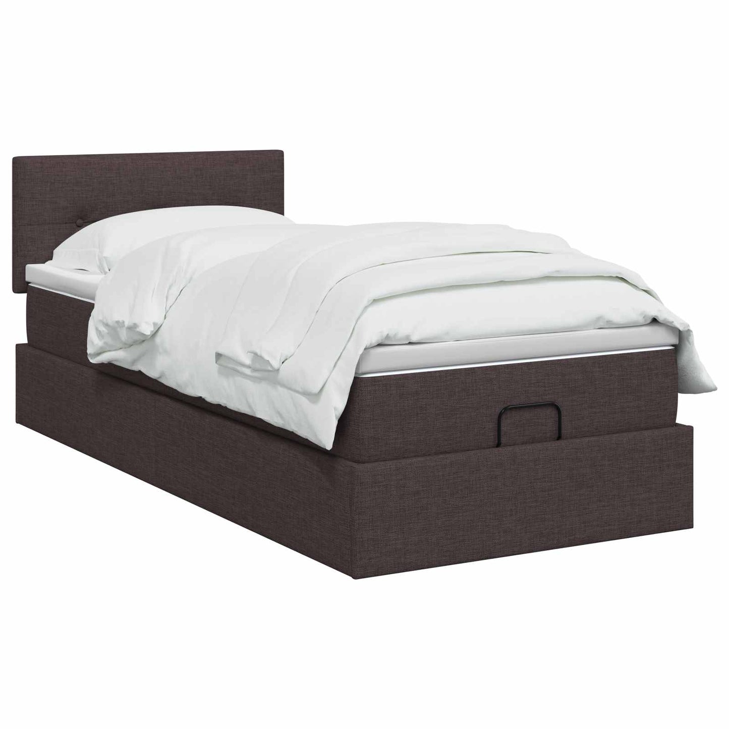 Letto Ottomano con Materasso e LED Marrone Scuro 90 x 190 cm