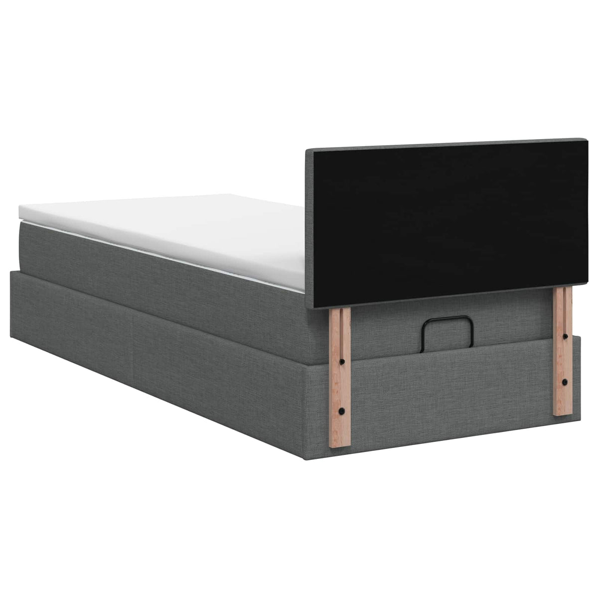 Letto Ottomano con Materasso e LED Grigio Scuro 90 x 200 cm | homemem39