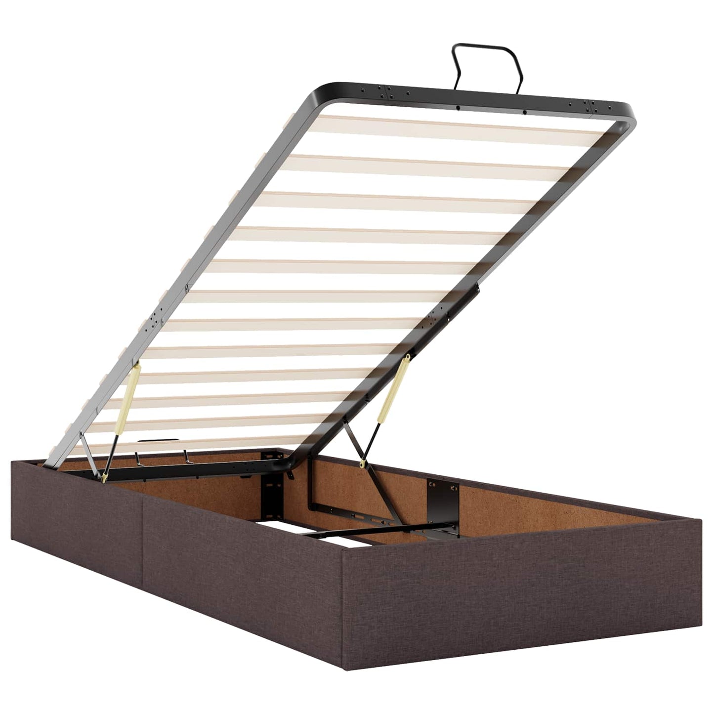 Letto Ottomano con Materasso e LED Marrone Scuro 90 x 200 cm