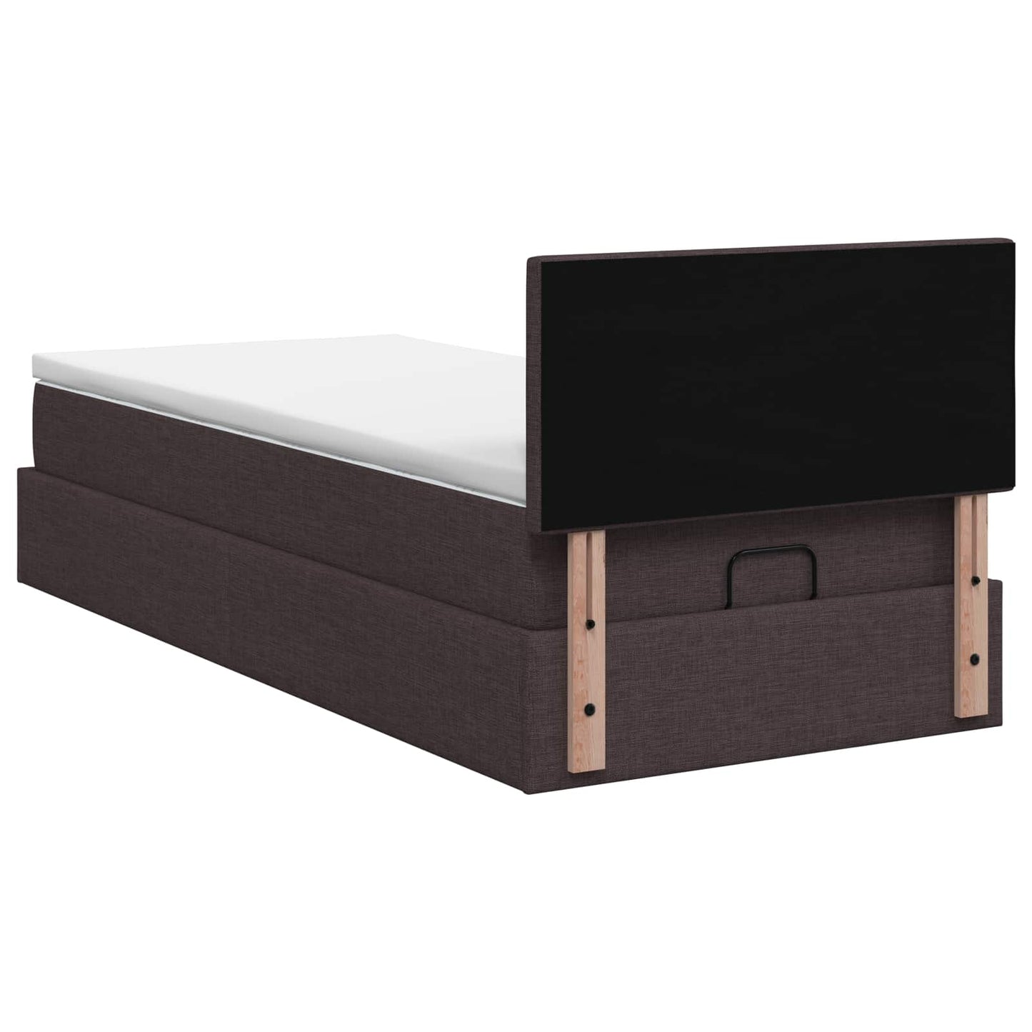 Letto Ottomano con Materasso e LED Marrone Scuro 90 x 200 cm