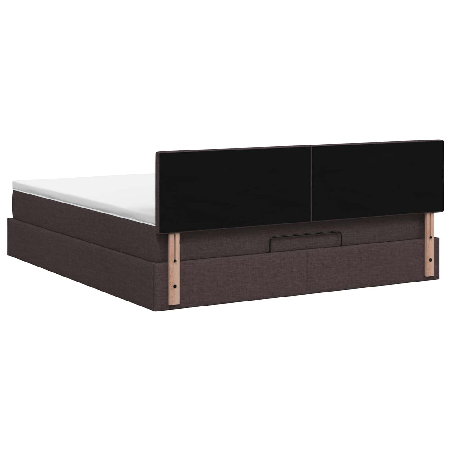 Letto Ottomano con Materasso e LED Marrone Scuro 140 x 200 cm | homemem39