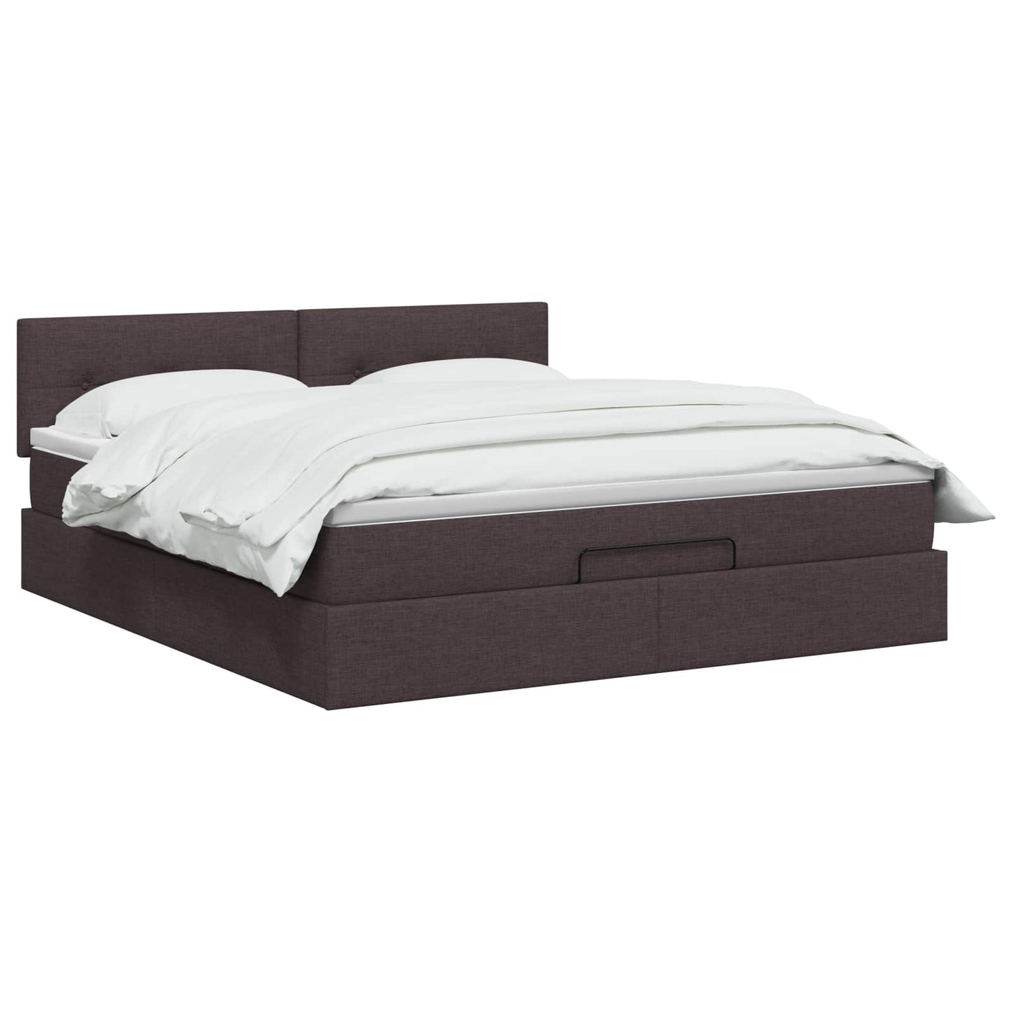 Letto Ottomano con Materasso e LED Marrone Scuro 140 x 200 cm | homemem39