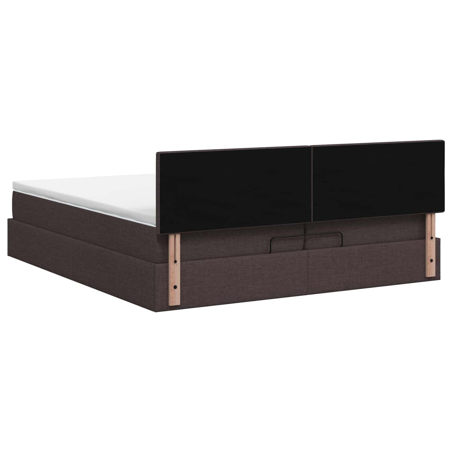 Letto Ottomano con Materasso e LED Marrone Scuro 200 x 200 cm | homemem39