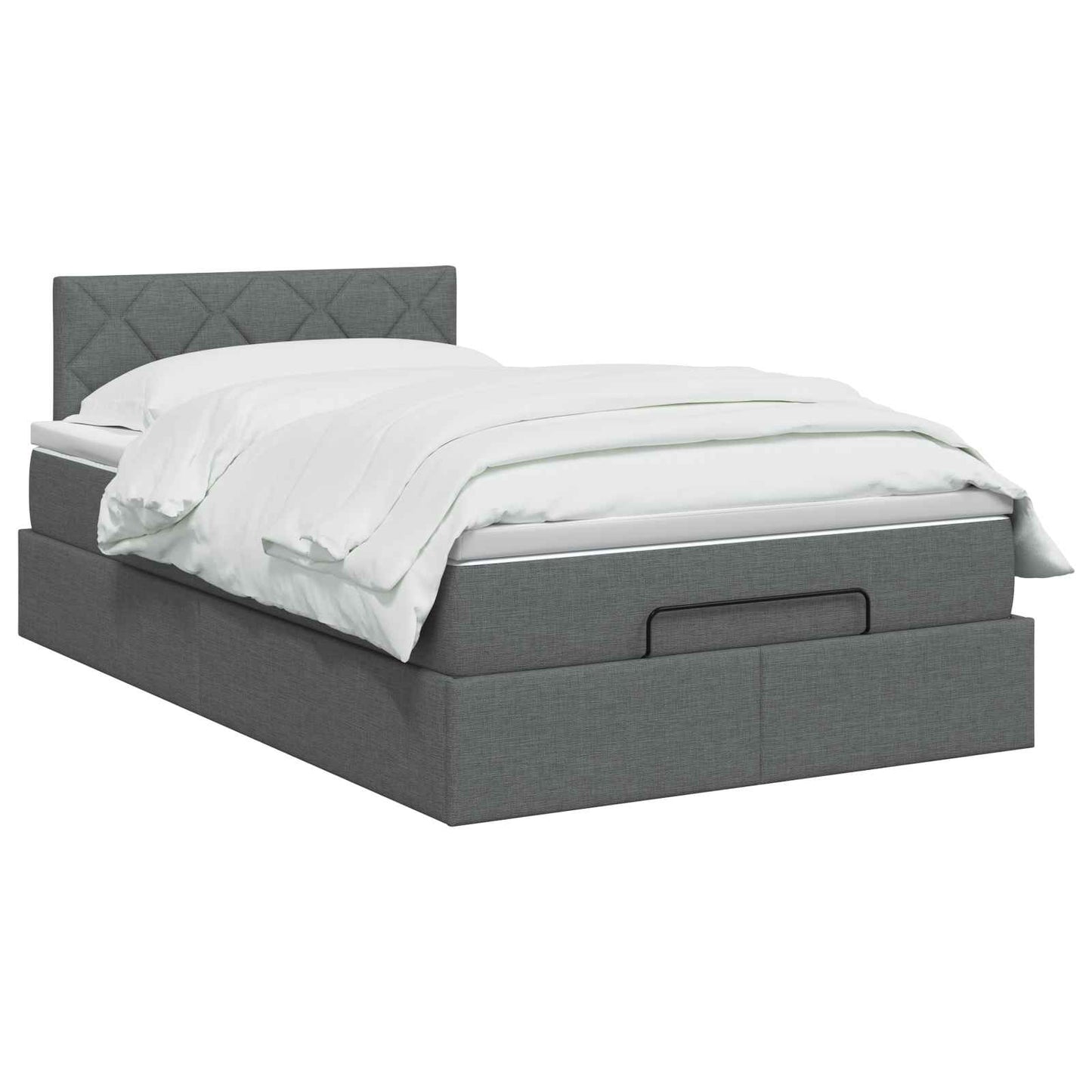 Letto Ottomano con Materasso e LED Grigio Scuro 120 x 200 cm