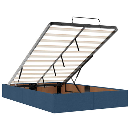 Letto Ottomano con Materasso e LED Blu 120 x 200 cm Tessuto
